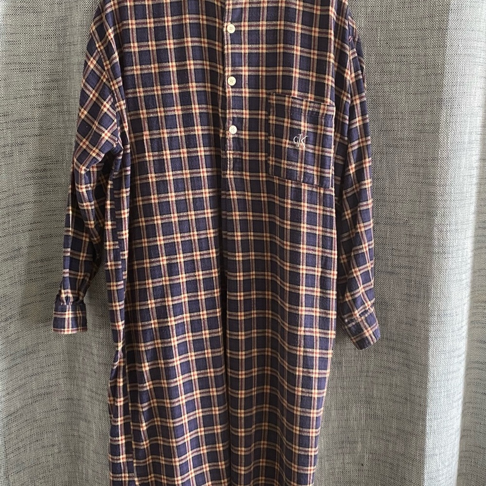 Calvin Klein Men's Navy Plaid NIGHT Shirt